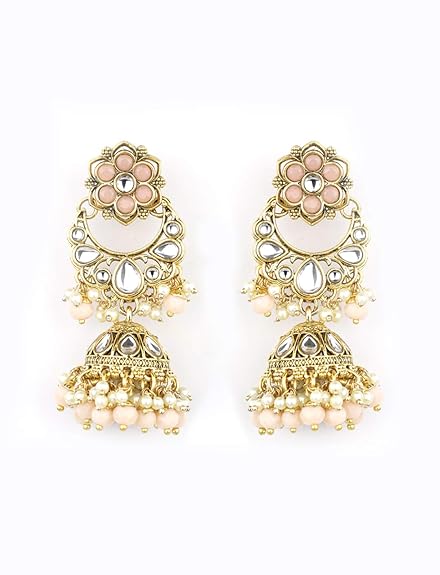 The Bridal Pastel Peach Pearl Necklace Set