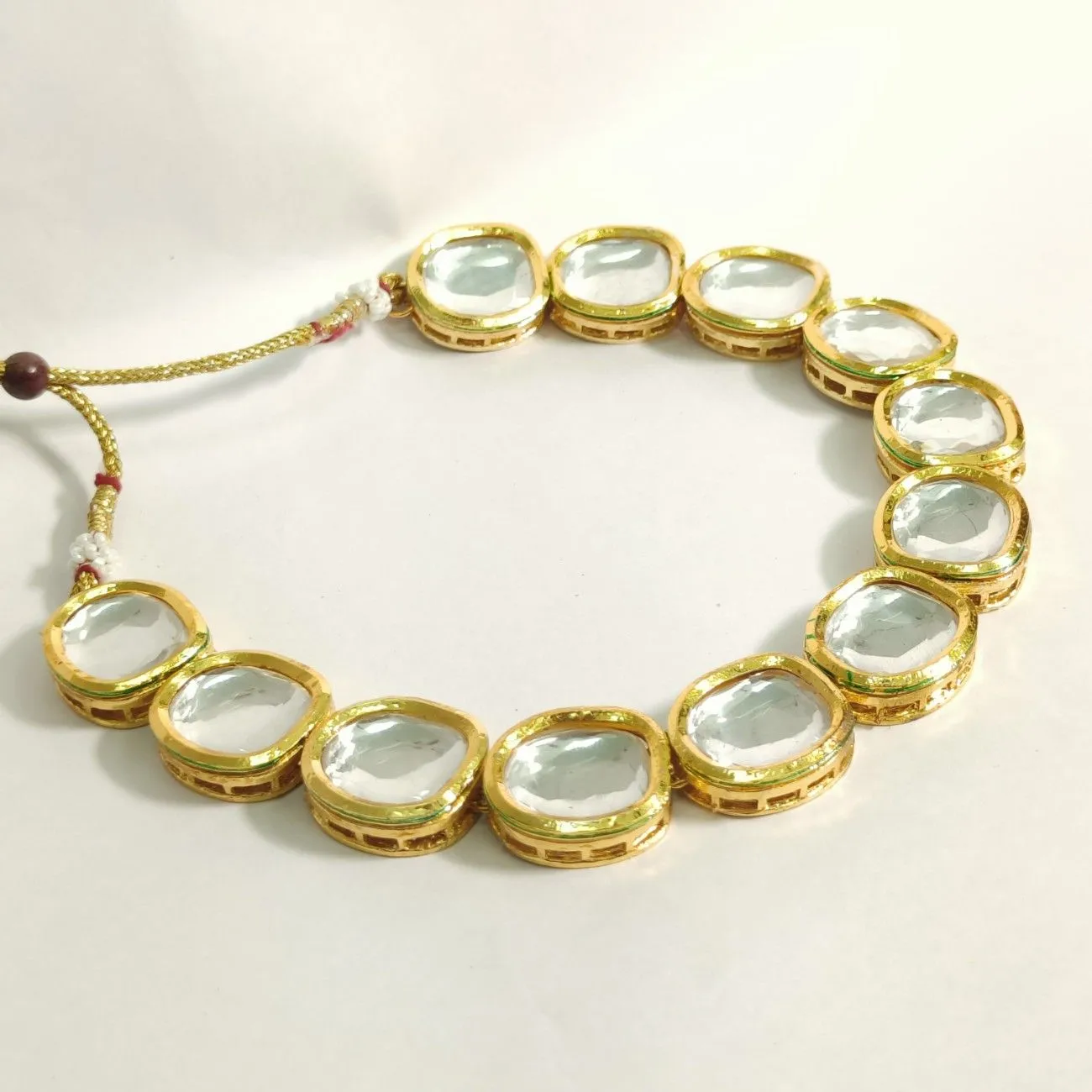 The Bold Cushion Kundan Single Line with Stud Earrings