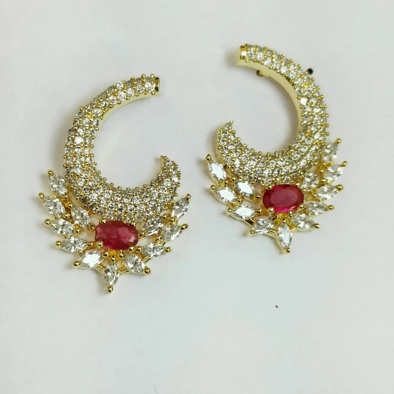 Raktika Crescent Bloom Earrings