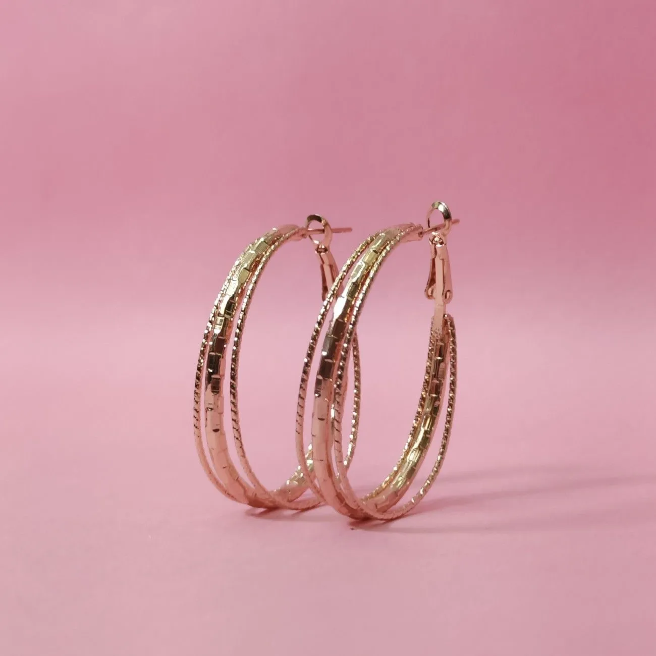 Roselle Textured Double Hoop Earrings