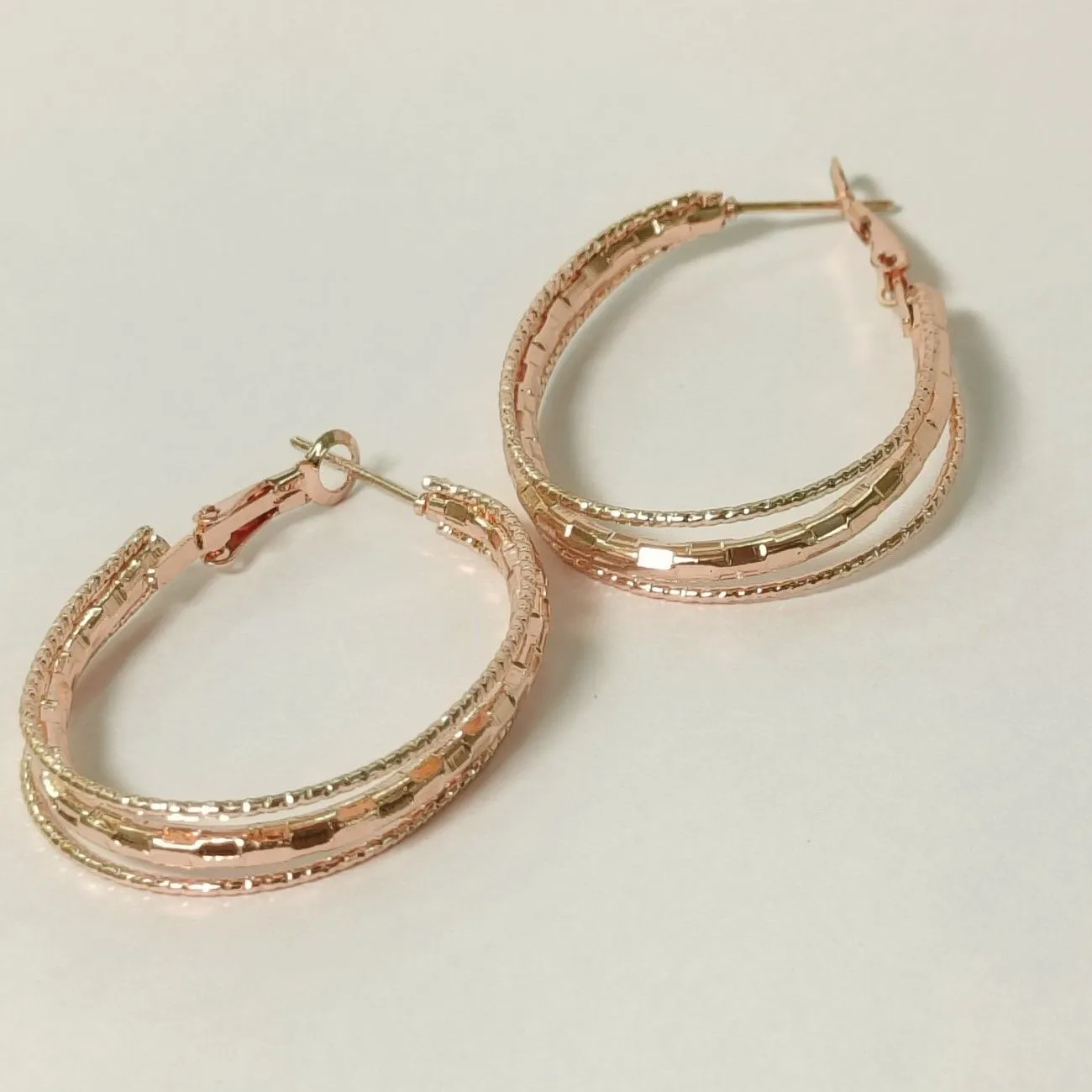 Roselle Textured Double Hoop Earrings